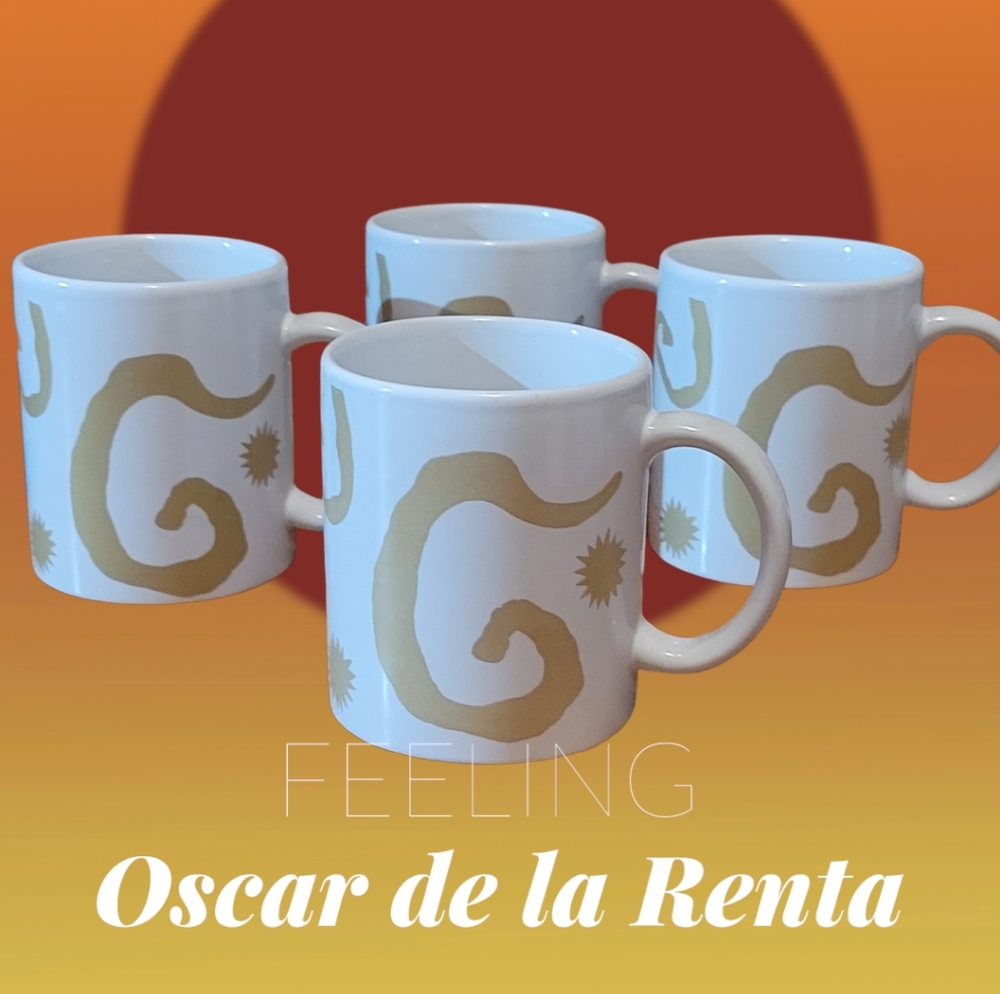 Oscar de la Renta coffee cups, set of 4